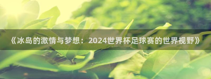 男足世界杯预选赛赛程:《冰岛的激情与梦想:2024世界杯足球赛的世界视野》